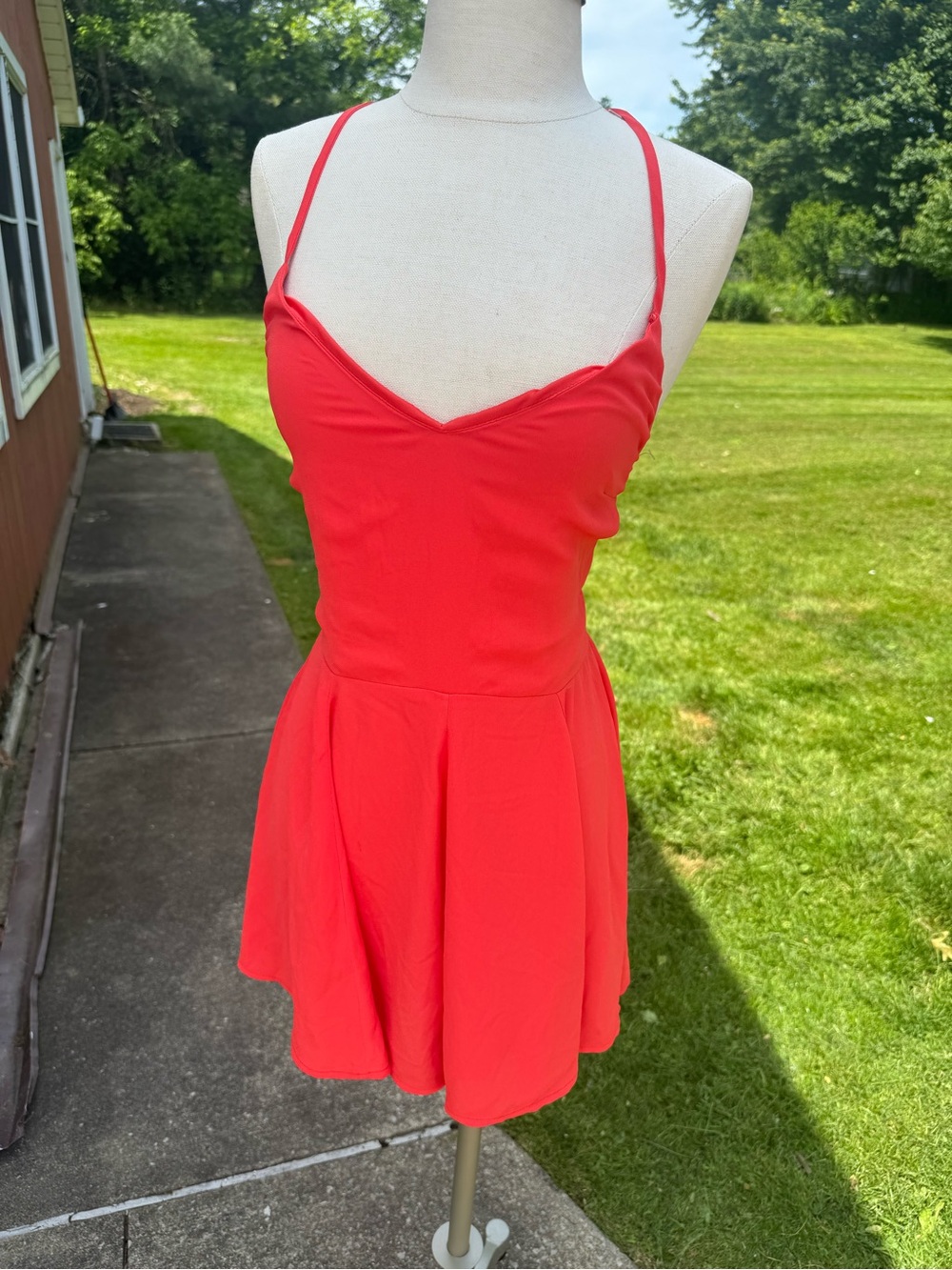 Express Red Spaghetti Strap Dress